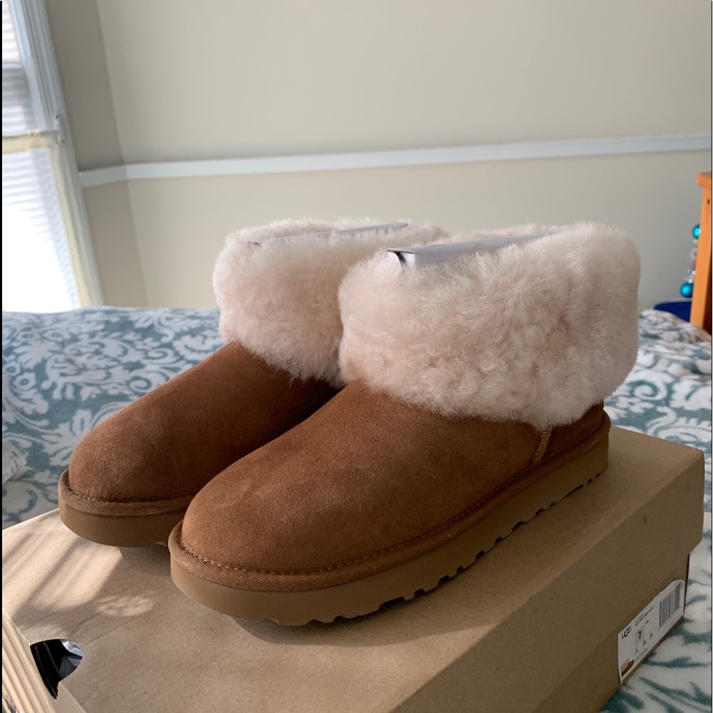 UGG Classic Mini Fluff ankle boots
